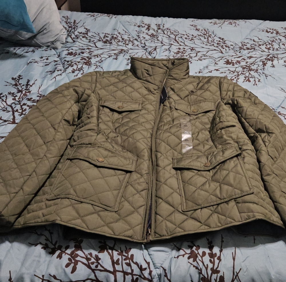 Tommy Hilfiger Quilted Khaki Women's Jacket - Picture 1 of 5